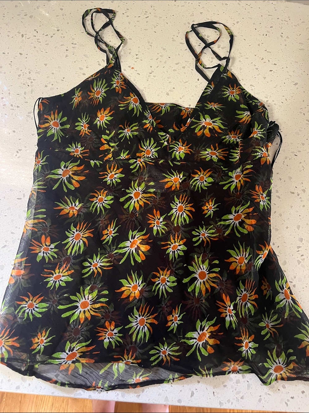J. Crew Black Floral Spaghetti-Strap Camisole 4 new